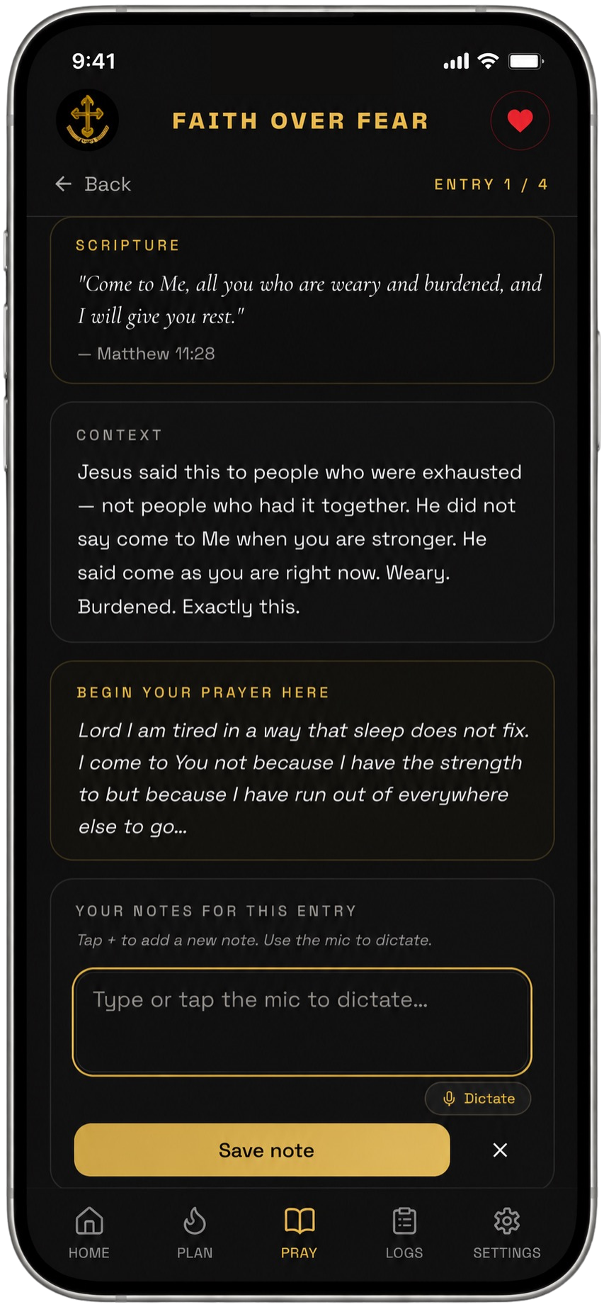 Faith Over Fear app screen 5